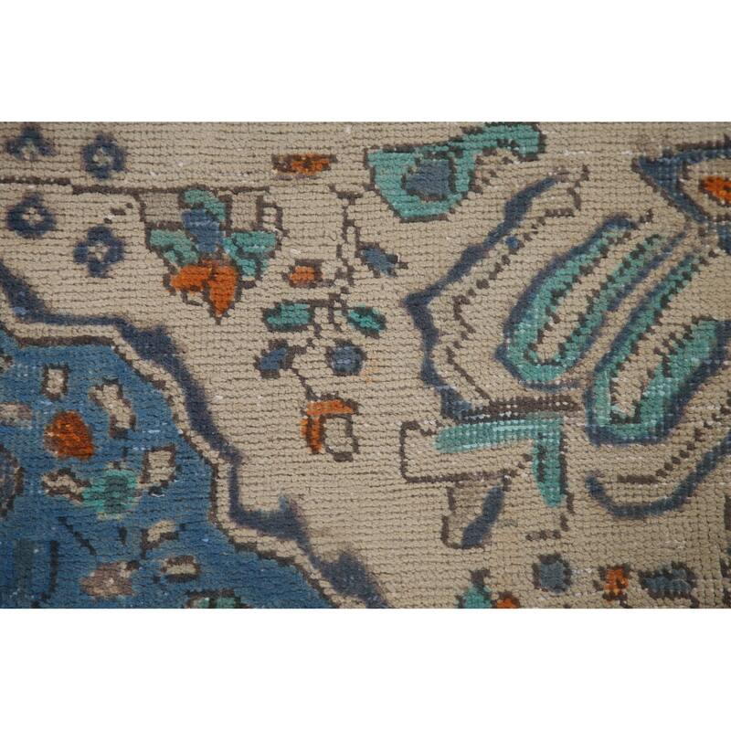 Antique Distressed Over-Dyed Tabriz Persian Rug Handmade Wool Carpet - 6'5" x 9'10"