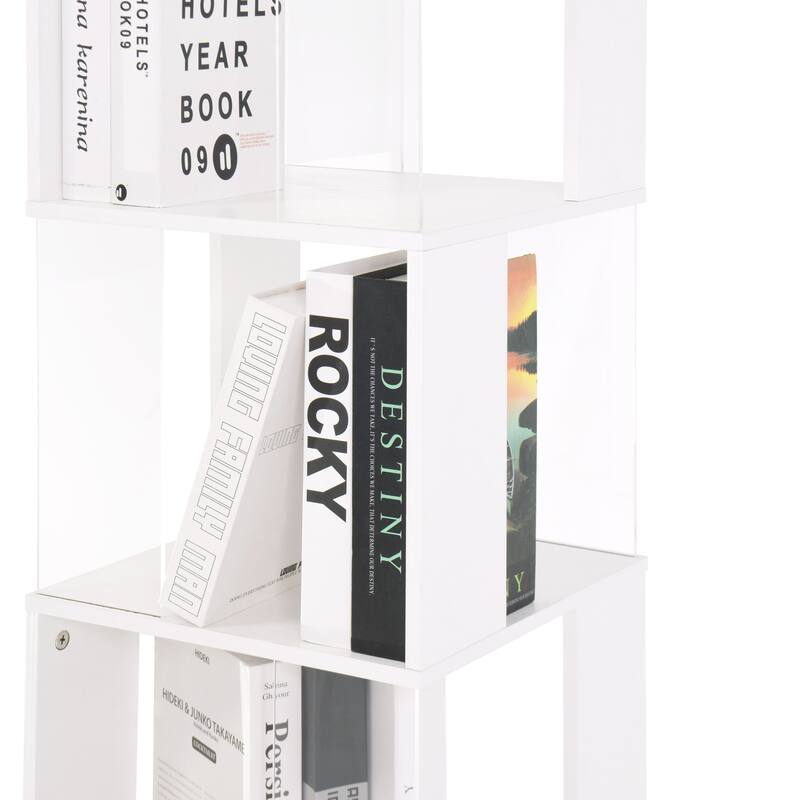 6 tier Rotating Bookshelf, Floor Rack Simple Bookcase