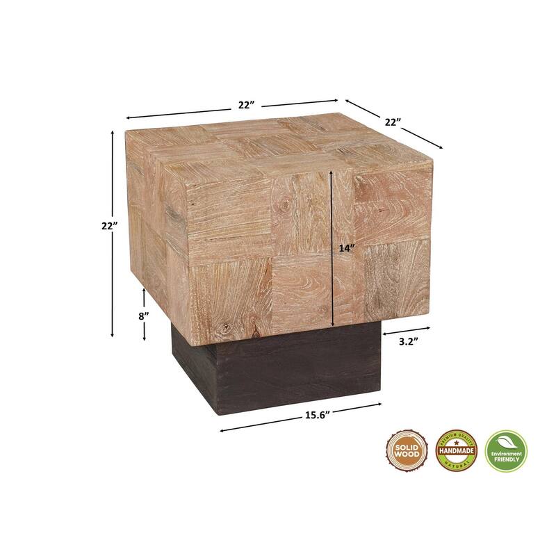 Caden 2-piece Solid Wood Living Room Table Set