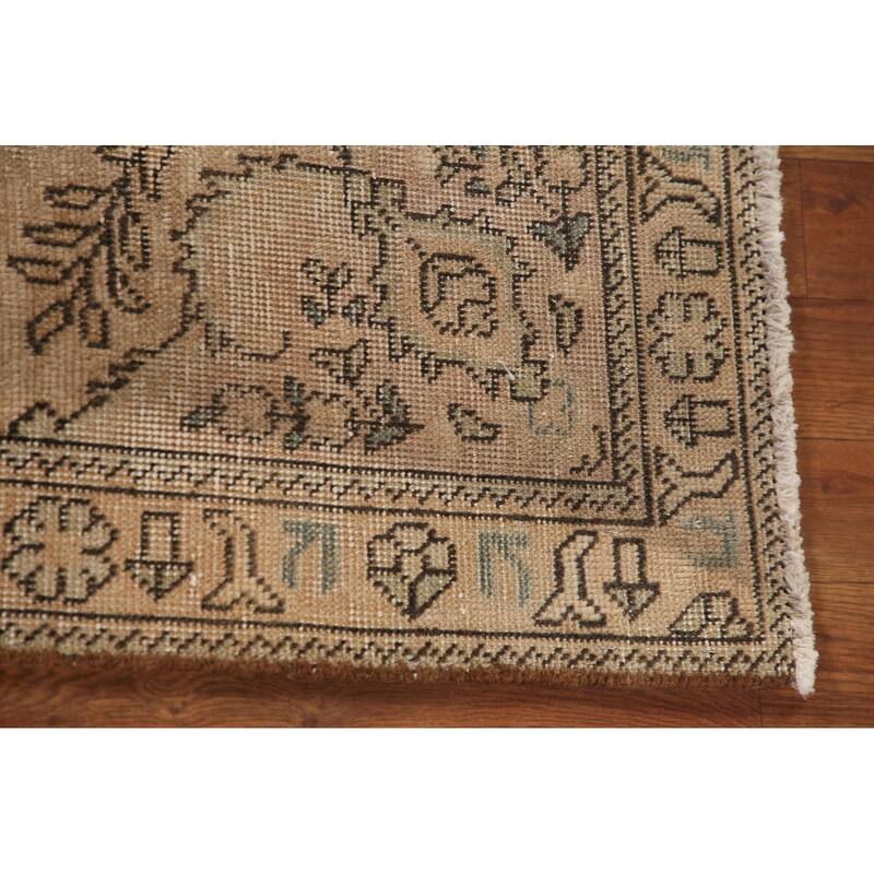 Hand Knotted Oriental 100% Wool Carpet Traditional Floral Yellow & Gold Tabriz Area Rug - 4' 8'' X 3' 1''