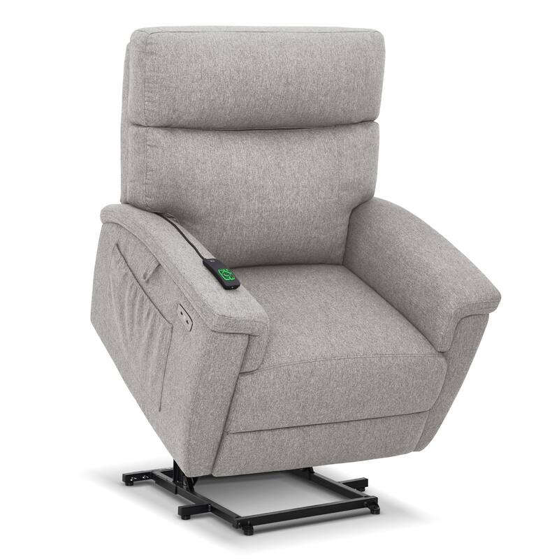 MCombo Power Recliner Lift Chair with Massage, Dual Heating and Adjustable Headrest for Big Elderly People, Fabric R7605