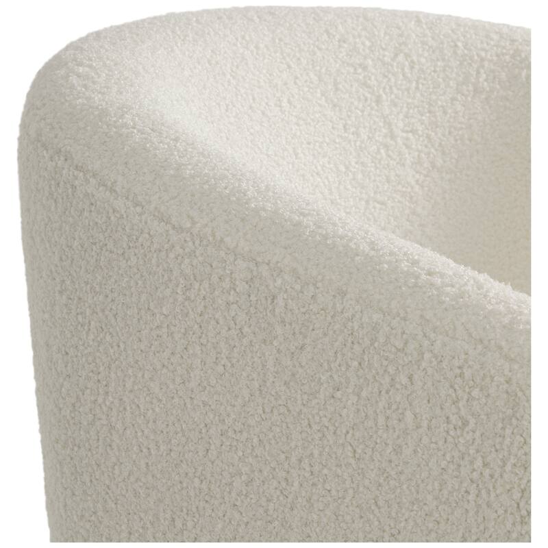 Bayville Sherpa Polyester Upholstered Barrel Chair - Faux Shearling