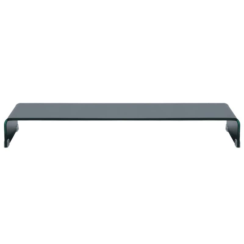 vidaXL TV Stand/Monitor Riser Glass Black 39.4"x11.8"x5.1"