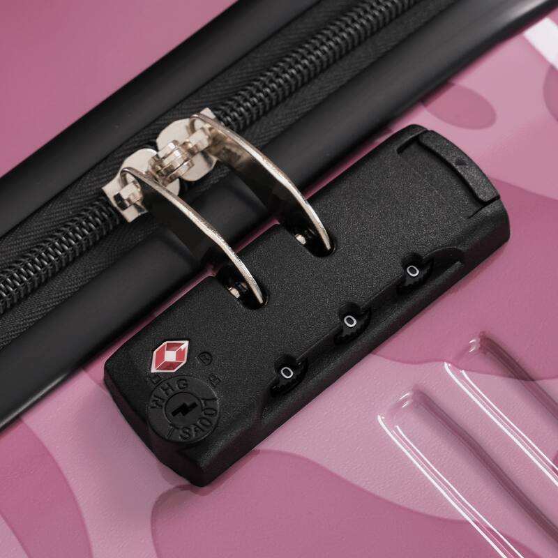 3-Piece, Modern Luggage Sets, Lightweight Luggage with Silicone Handles and Combination Lock, for Boarding Travel, Pink Purple