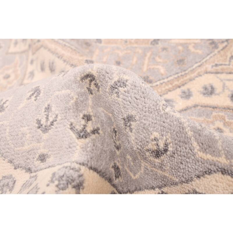 ECARPETGALLERY Hand-knotted Mamluk Grey Wool Rug - 6'0 x 8'11