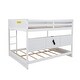 preview thumbnail 9 of 38, Queen Over Queen Size with Underbed Storage Bookcase and Charging Station, Wood Bunk Bed Frame with Panel Guardrails and Ladder