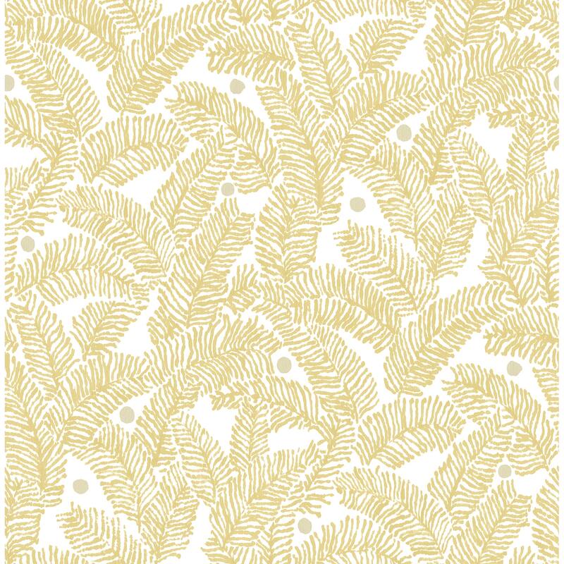 A-Street Prints Athina Yellow Fern Wallpaper