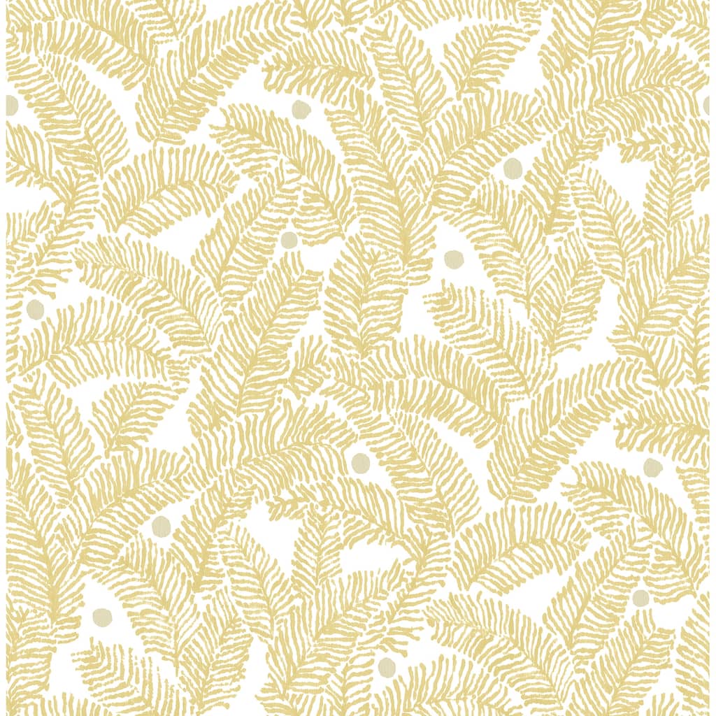 A-Street Prints Athina Yellow Fern Wallpaper
