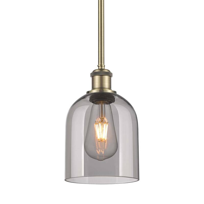 Innovations Lighting 516-1S-10-6 Bella Pendant Bella 6" Wide Mini - Antique Brass / Light Smoke