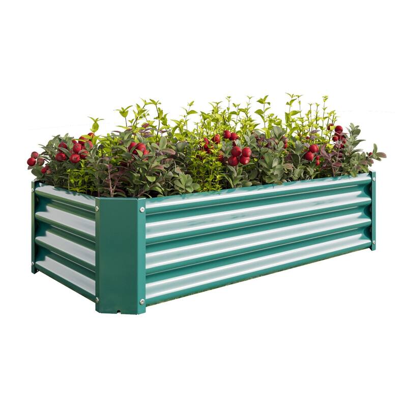 Large Galvanized Metal Raised Garden Bed Open Bottom Rust-Resistant