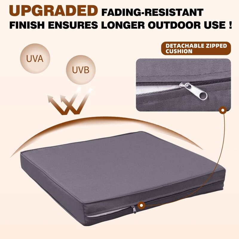 VEIKOUS 3-Piece Outdoor Wicker Patio Porch Rocking Chair and Rattan Coffee Table Set with Cushions and Pillows