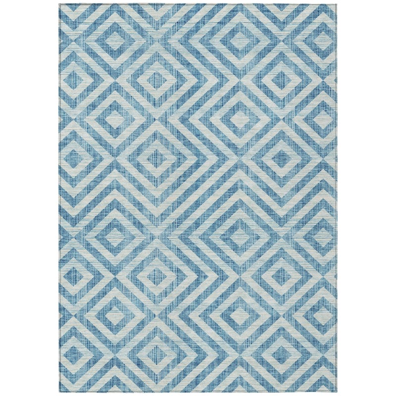 HomeRoots Geometric Transitional Rectangle Outdoor Rug
