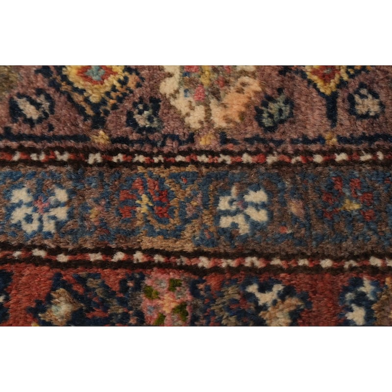 Hand Knotted Oriental 100% Wool Carpet Traditional Floral Oranges & Rust Heriz Runner Rug - 15' 0'' X 3' 6''