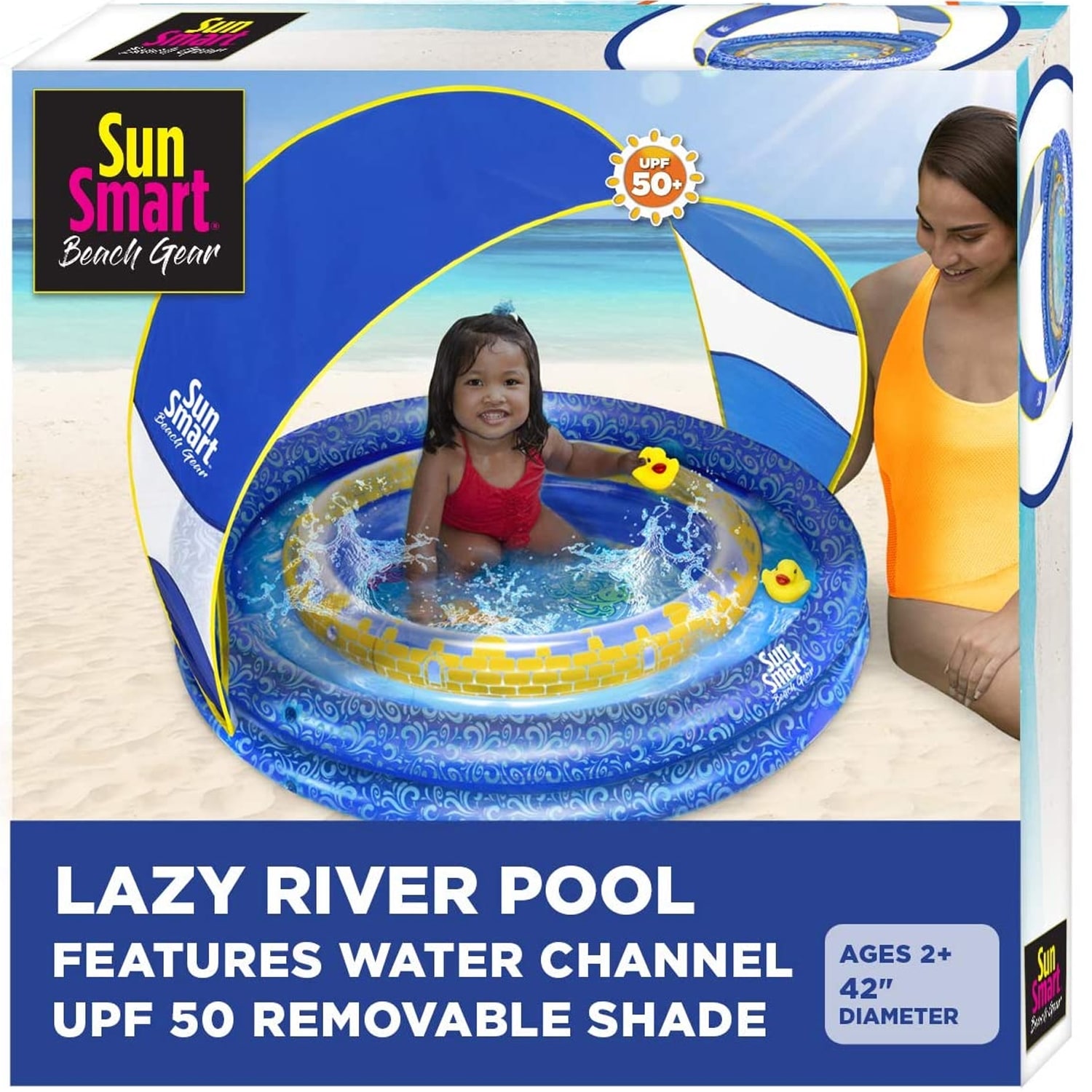 Aqua Leisure AZP15225 SunSmart Lazy River Kiddie Pool with Sun