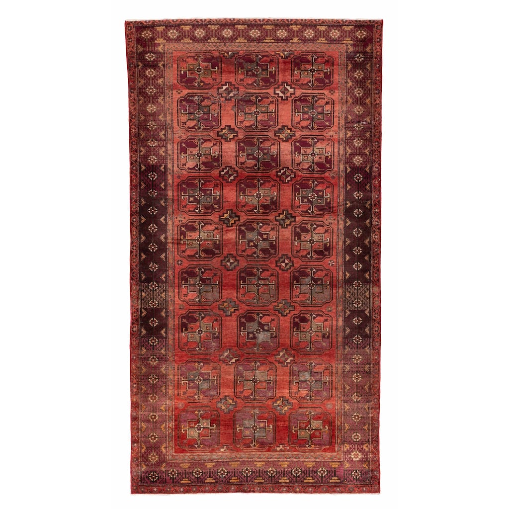 ECARPETGALLERY Hand-knotted Melis Vintage Red Wool Rug - 4'11 x 9'5