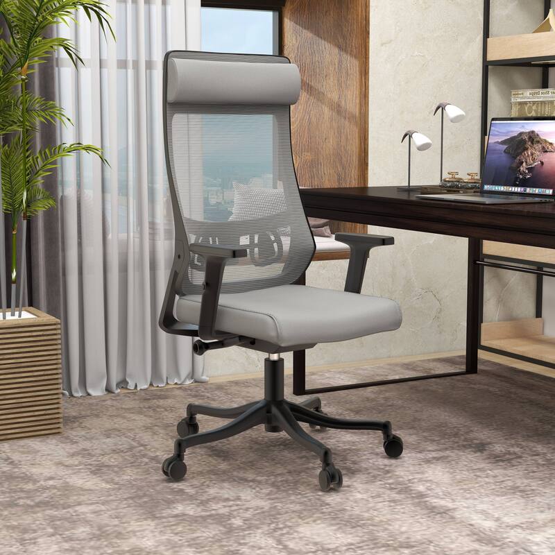 Dale Mesh Back Ergonomic Office Chair with Adjustable Height/Arms Cotton Padded Seat Tilt Swivel for Home Office or Conference