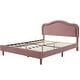 preview thumbnail 15 of 28, Queen Velvet Smart LED Kids Bed Frame with Adjustable Headboard, No Box Spring Needed, Pink