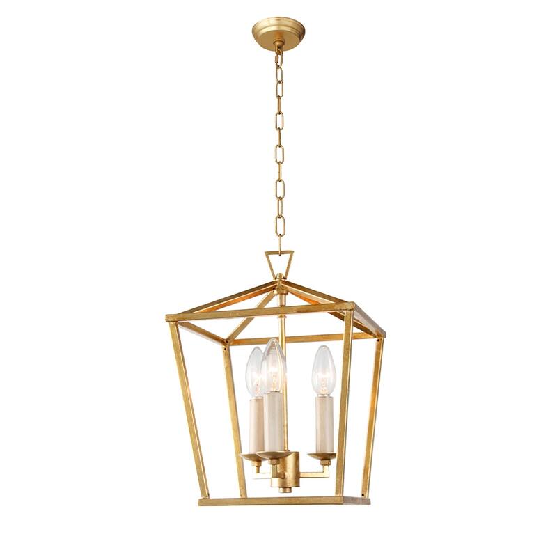 3 Light Caged Chandelier in Gold Finish Bed Bath & Beyond 34812871