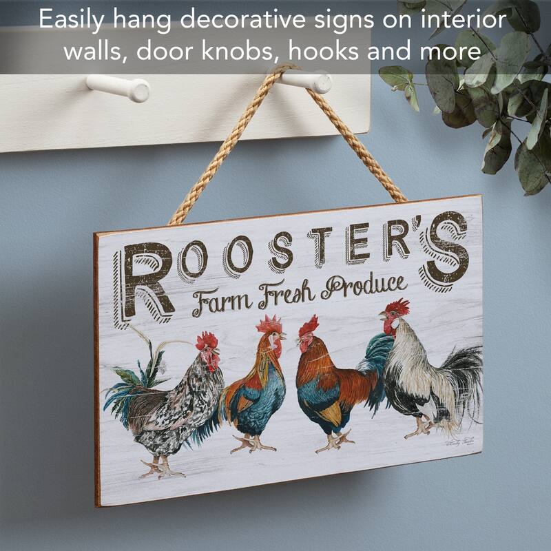 Farm Fresh Hanging Wood Sign 9.5" x 5.75" Made in the USA - Multi