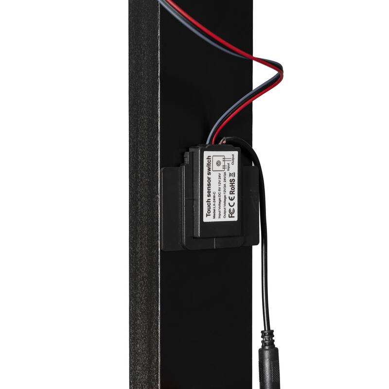 Full Wood Loft Bed with Desk, Open Wardrobe & RGB Lighting