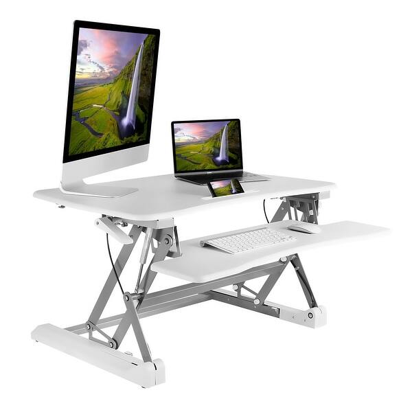 Shop Mount It Height Adjustable Standing Desk With Keyboard Tray