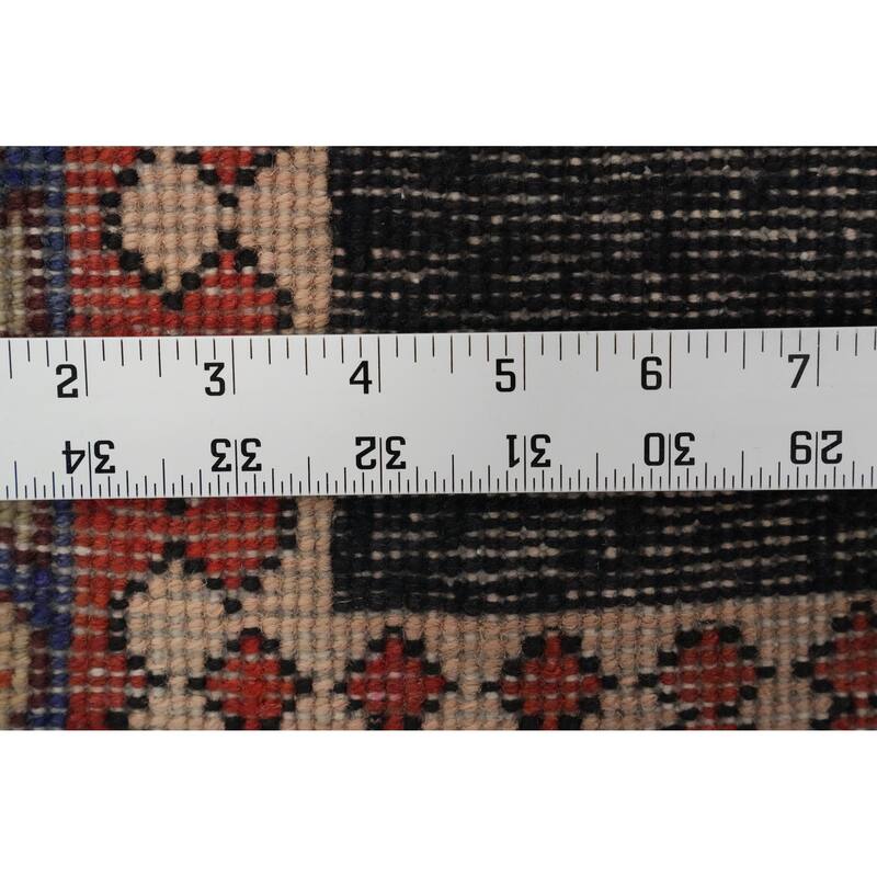 Hand Knotted Oriental 100% Wool Carpet Traditional Tribal Navy Blue & Blues Ardebil Runner Rug - 10' 0'' X 3' 2''