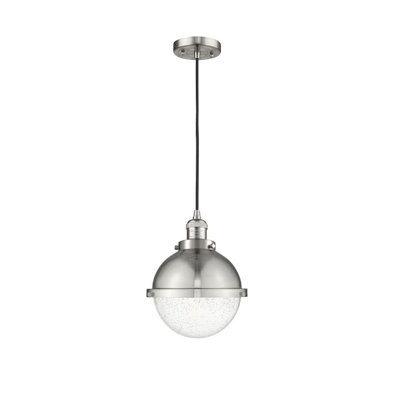 Innovations Lighting Franklin Restoration Hampden 1 Light 9" Cord Hung Mini Pendant - Seedy/Brushed Satin Nickel