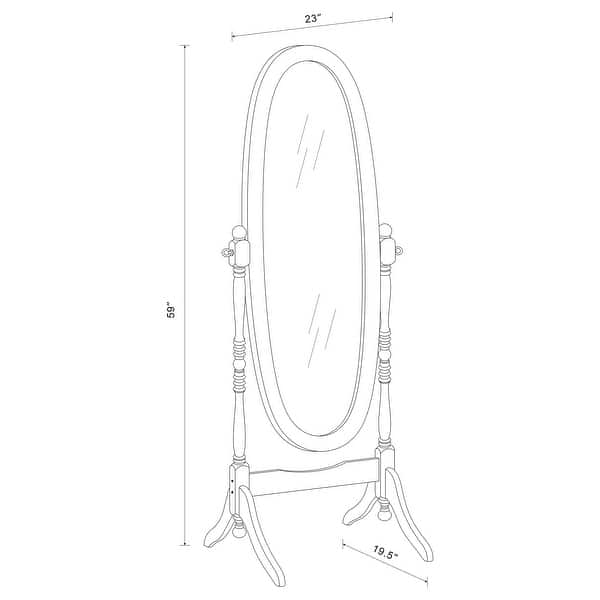 dimension image slide 0 of 4, Foyet Wood Adjustable Full Length Cheval Mirror