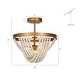 preview thumbnail 6 of 8, Coasa Mid-Century Modern Gold Chandelier Boho 2-light Semi-flush Mount Lights with Wooden Beads - D14'' x H14''