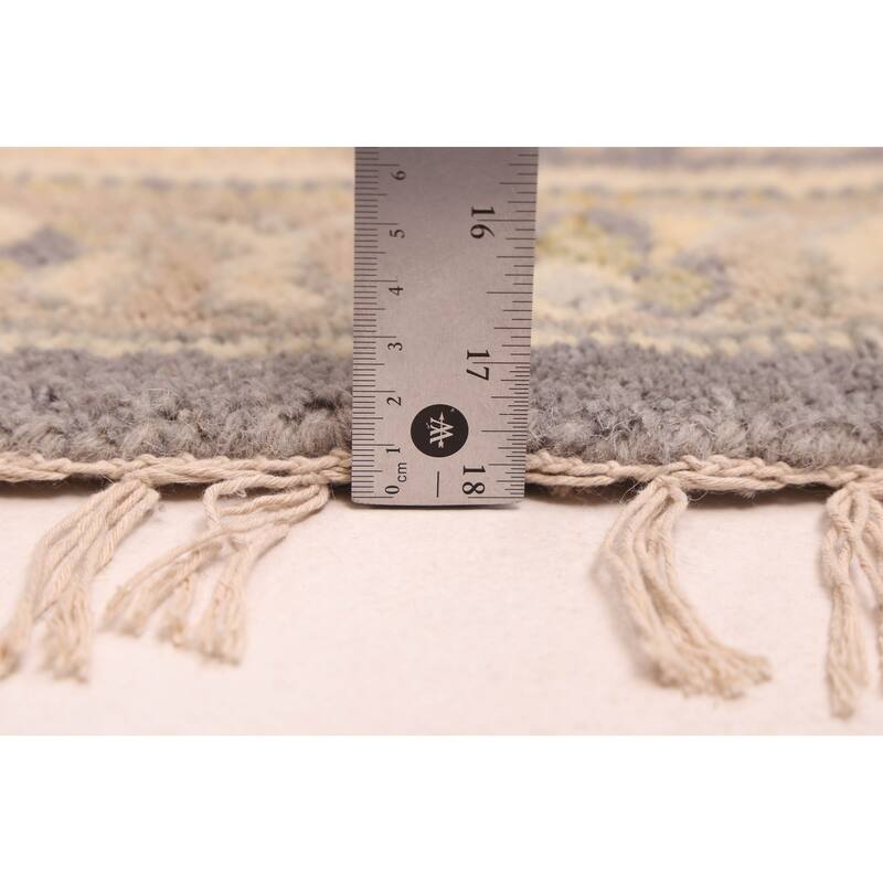 ECARPETGALLERY Hand-knotted Royal Oushak Dark Grey Wool Rug - 7'9 x 7'9