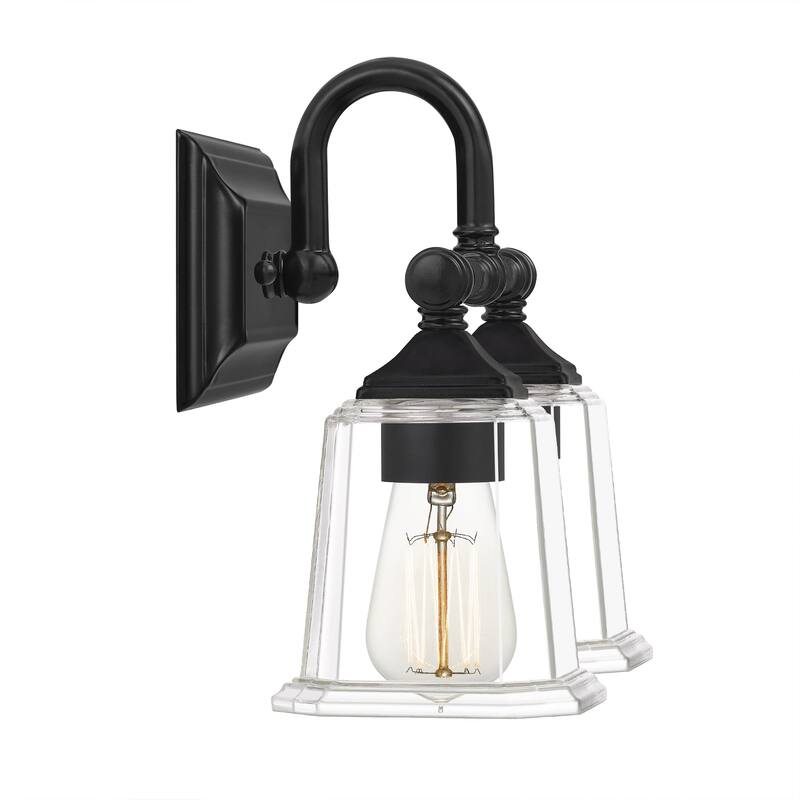 Nicholas 2-Light Bathroom Vanity Light in Earth Black
