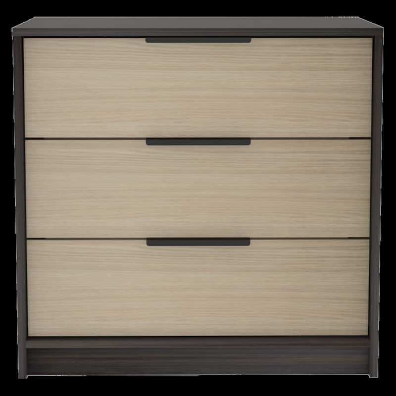 Wood Modern 3-Drawer Horizontal Dresser with Metal Handles