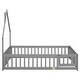 preview thumbnail 16 of 24, Full Size House-Shaped Headboard Floor Bed with Fence and Small Door