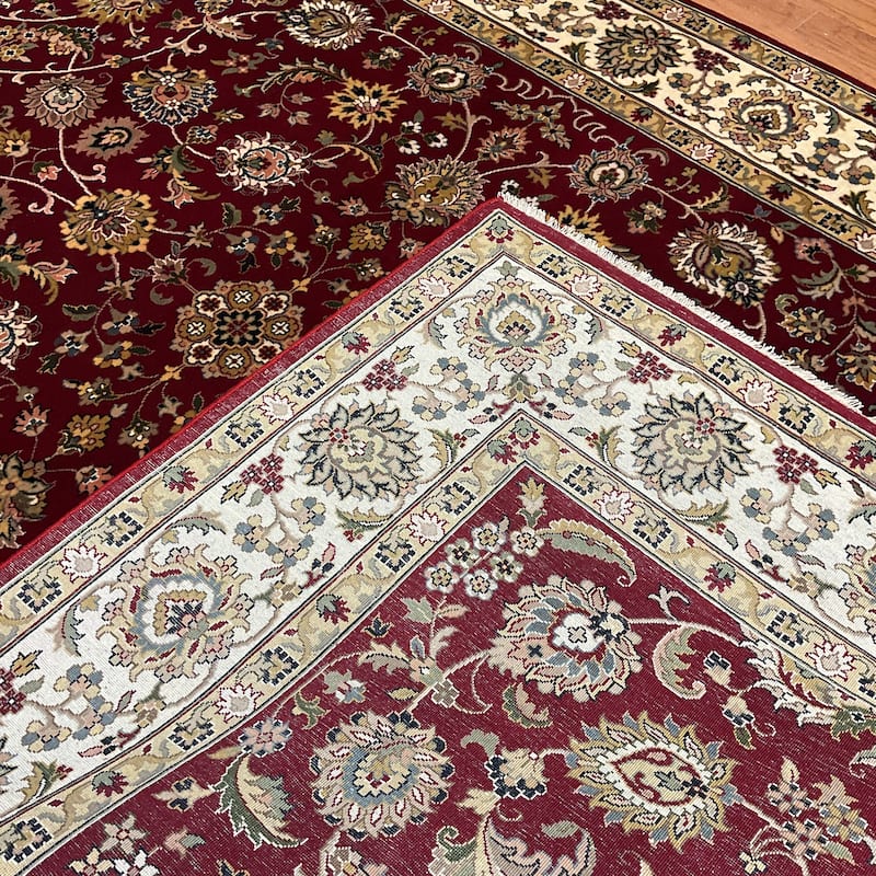 HERAT ORIENTAL Hand-knotted Indo 6'2 x 9' Isfahan Wool Rug - 6'2" x 9'