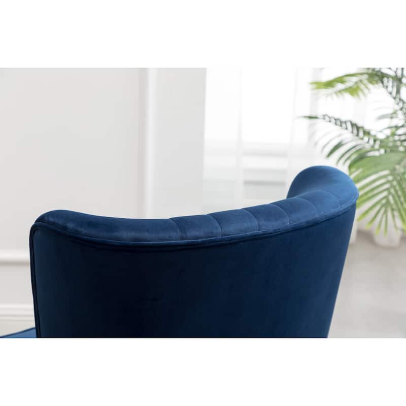 Blue 26" Polyester Accent Chair