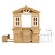 preview thumbnail 11 of 10, Wooden Playhouse for Kids Outdoor with Working Door, Windows, Mailbox, Bench, Flowers Pot Holder, 39" x 38" x 55.5"