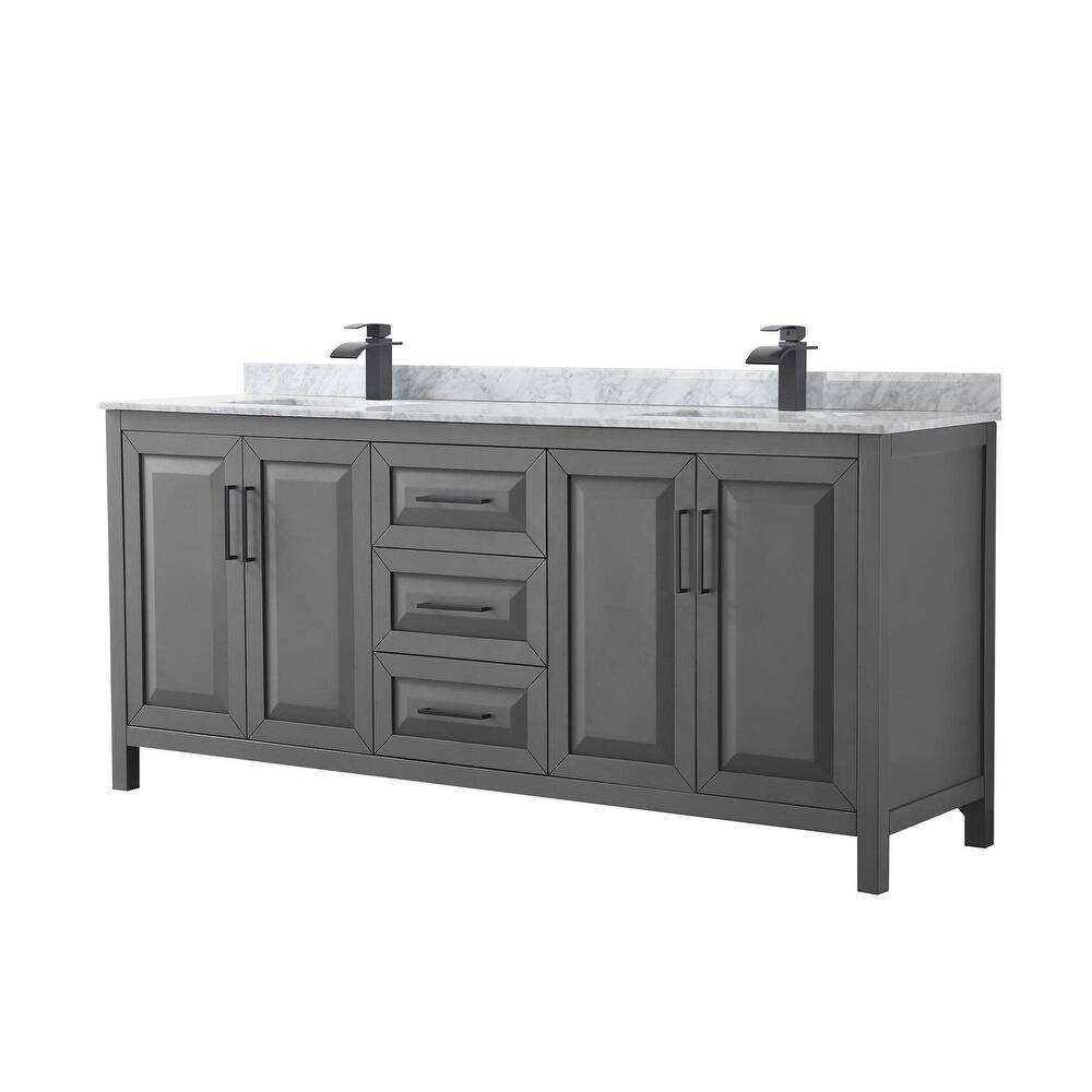 Wyndham Collection Daria 80" Free Standing Double Vanity Set with MDF