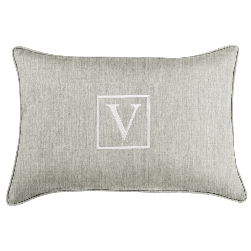 Sunbrella Canvas Monogram Indoor/Outdoor 13x20 Corded Pillow (Single)
