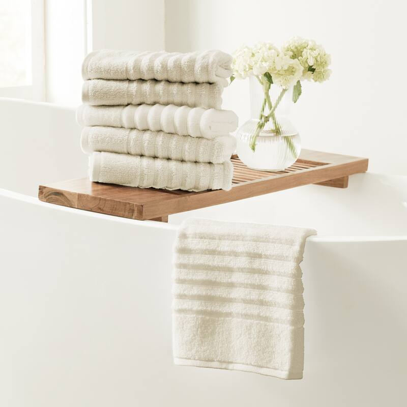 Linery & Co. Combed Cotton Bath Towel Set - Hand Towel (Pack of 6) - Dune