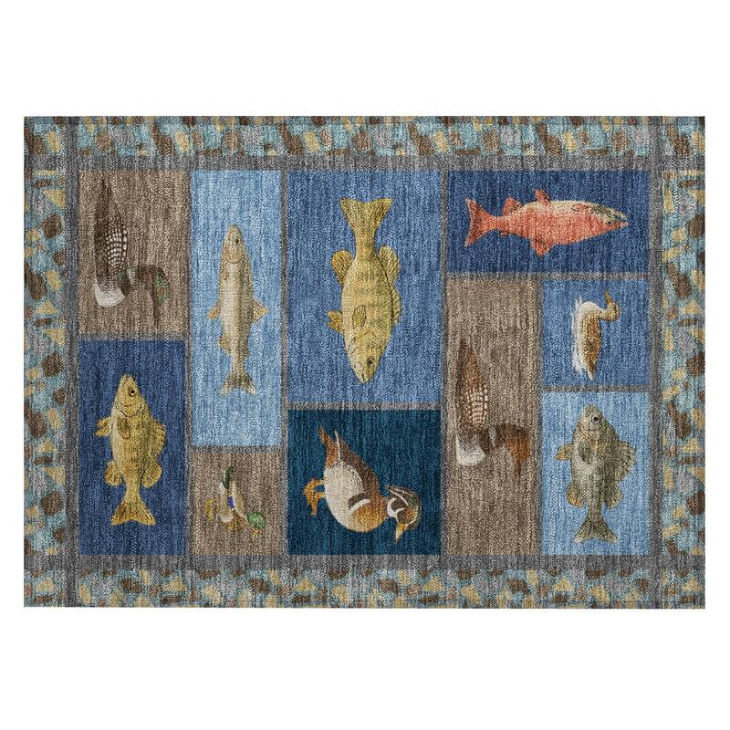 Machine Washable Indoor/ Outdoor Cabin Lodge Chantille Rug