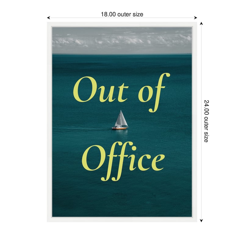 Kate and Laurel Out Of Office Boat Landscape by Megan Ryan Framed Canvas Wall Art Print
