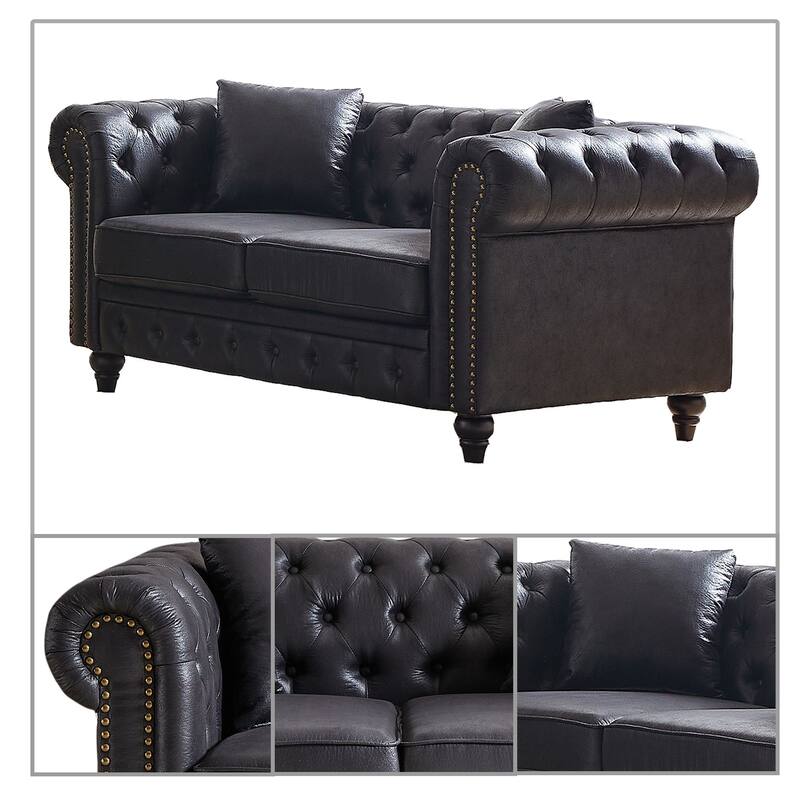 Mid-century retro style 2-piece sofa set for living room mall parlor