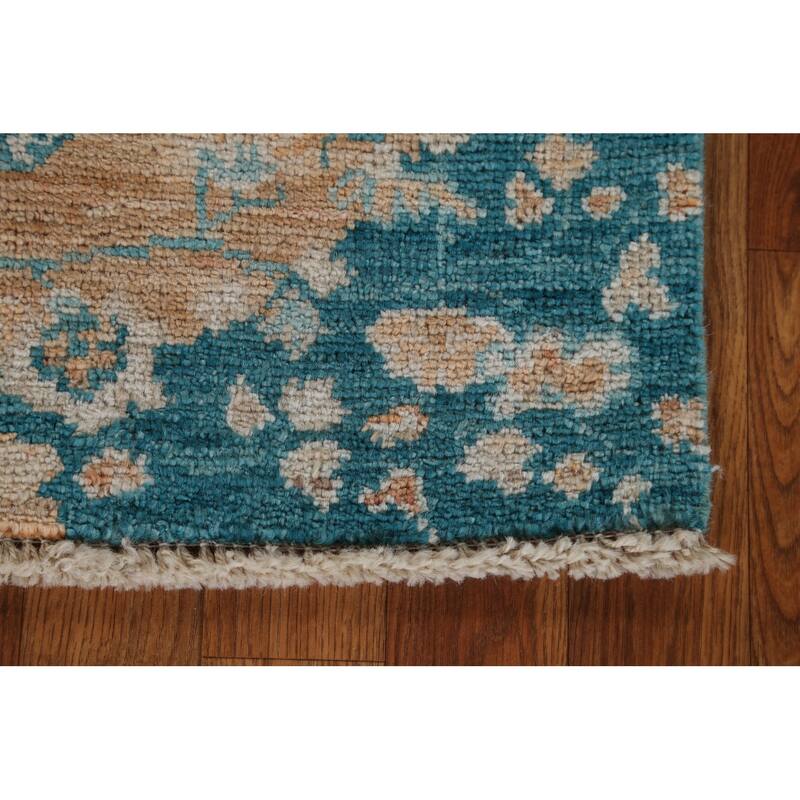 Hand Knotted Oriental 100% Wool Carpet Transitional Animal Pictorial Peach Oushak Area Rug - 2' 11'' X 1' 11''