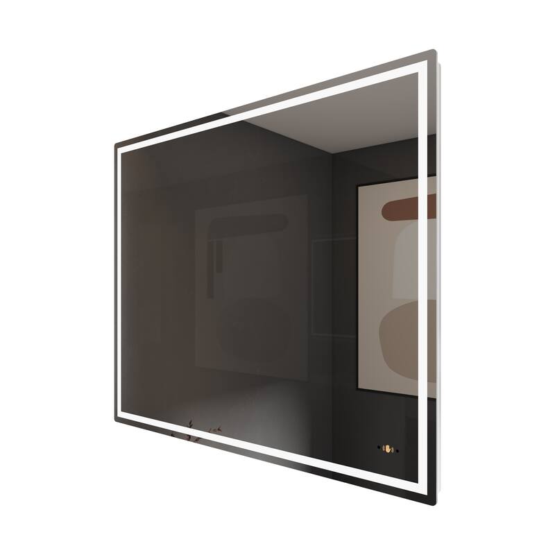 CB HOME Gesture Control Smart LED Mirror Bathroom, Lighted Wall Mounted Mirror, Dimmable, Frameless,Three Color,Front&BackLit