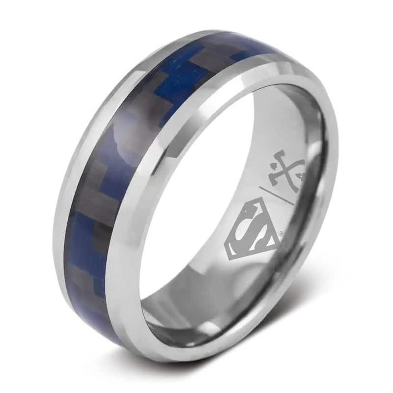Manly Bands THE CLARK KENT Tungsten with Inlay 8mm Polished Band