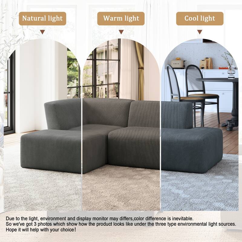 Oversized Corduroy Modular Sectional Fabric Sofa