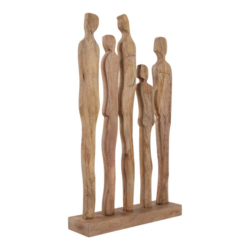 Mango Wood Sculpture Abstract Humanoid for Home Decor - 25" Brown - 14.5" x 4" x 25"