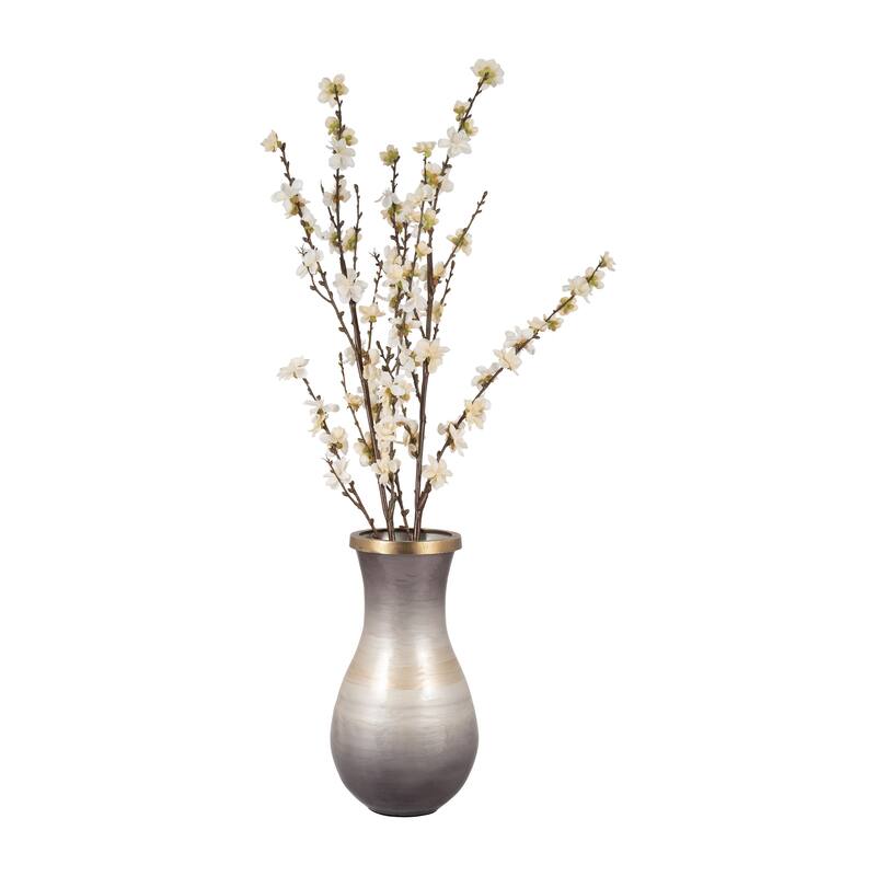 Sagebrook Home Glass Vase with Metal Accent - Elegant Decor Accent Piece