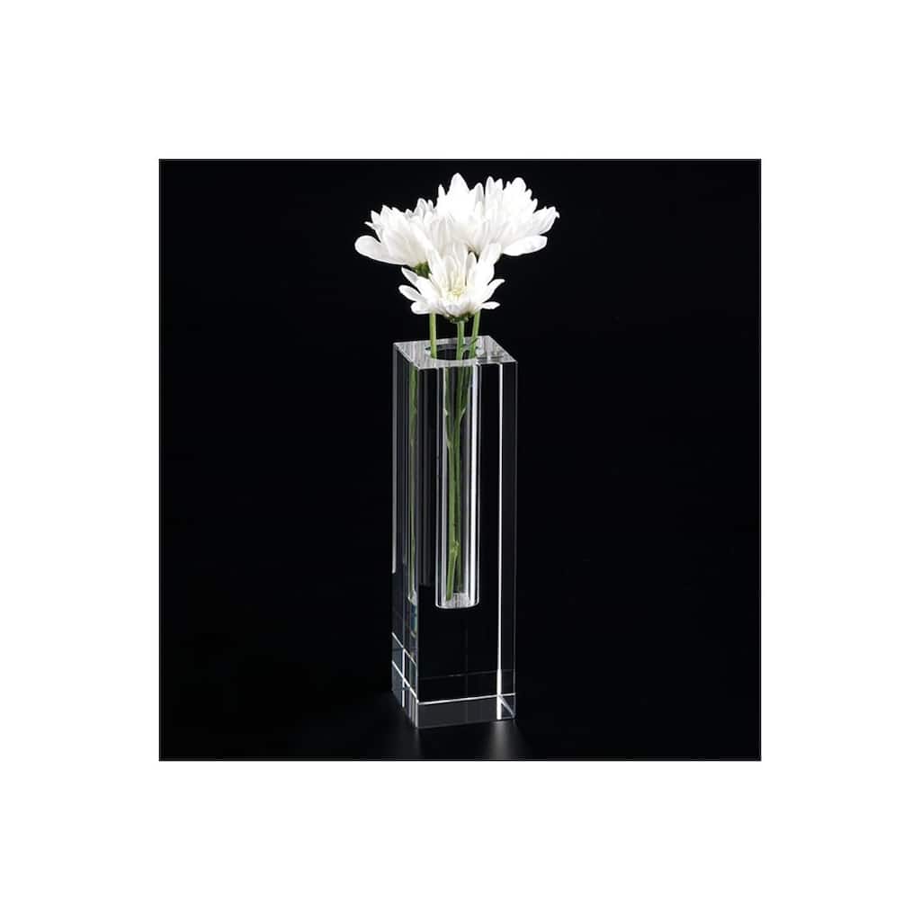Curata Handcrafted Lead-Free Crystal 8 Inch Donovan Bud Vase - 3.75" x 2.75" x8.75"