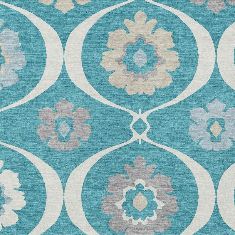 HomeRoots Medallion Transitional Rectangle Outdoor Rug